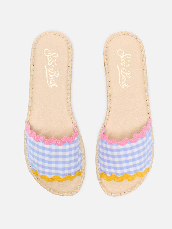 Sandalo a fascia da donna Luz stampa vichy