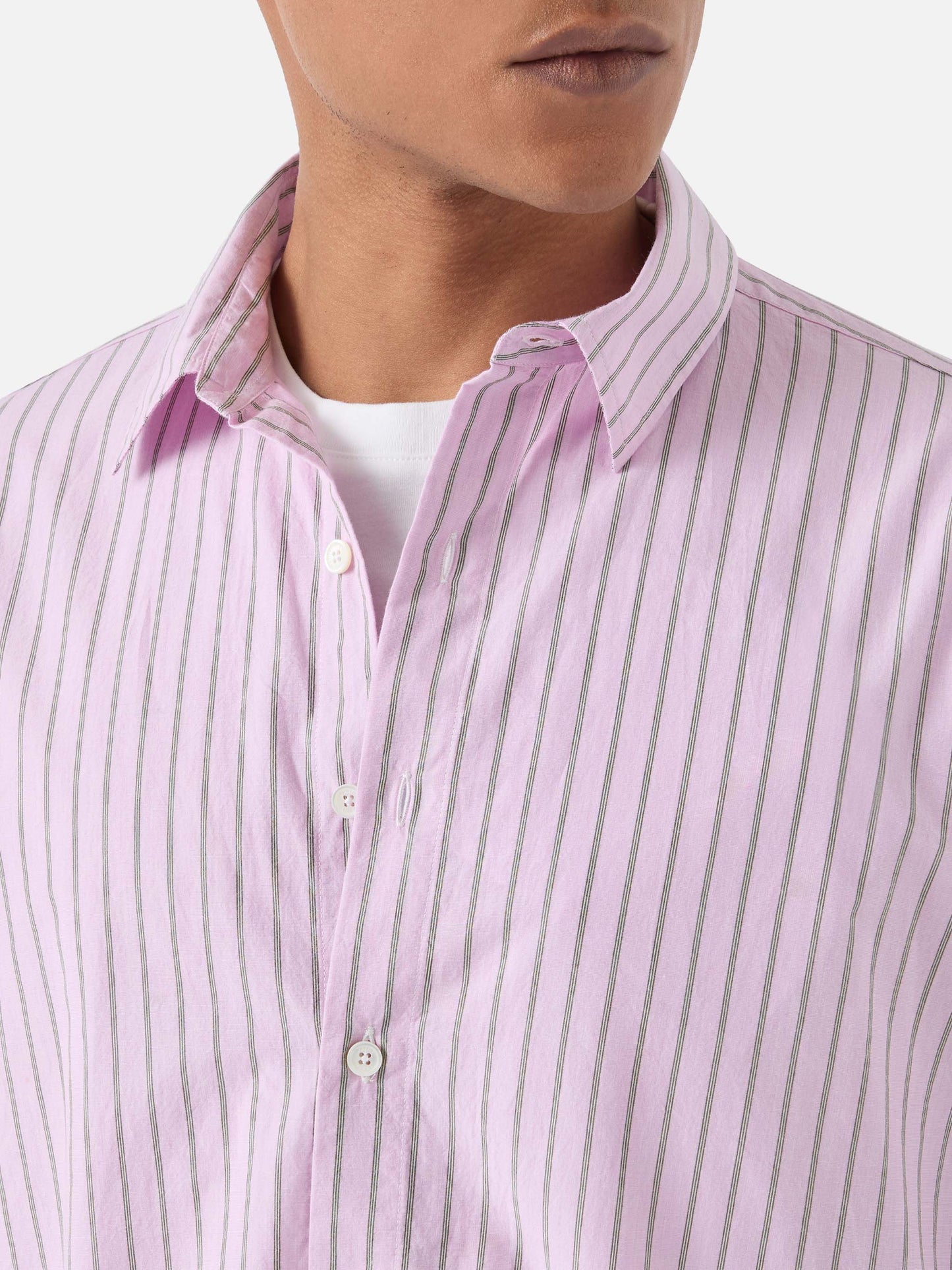 Pink striped Levanzo shirt in pure cotton
