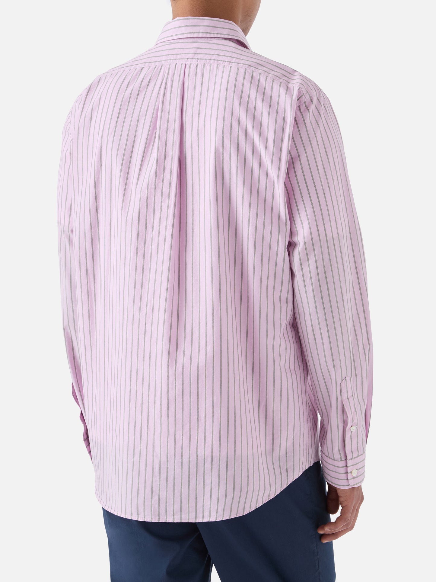 Pink striped Levanzo shirt in pure cotton