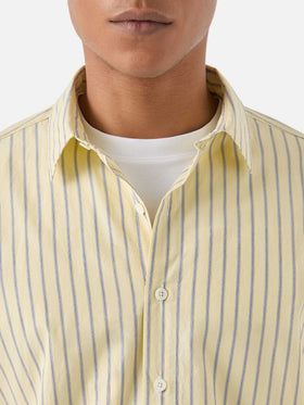 Yellow striped Levanzo shirt in pure cotton