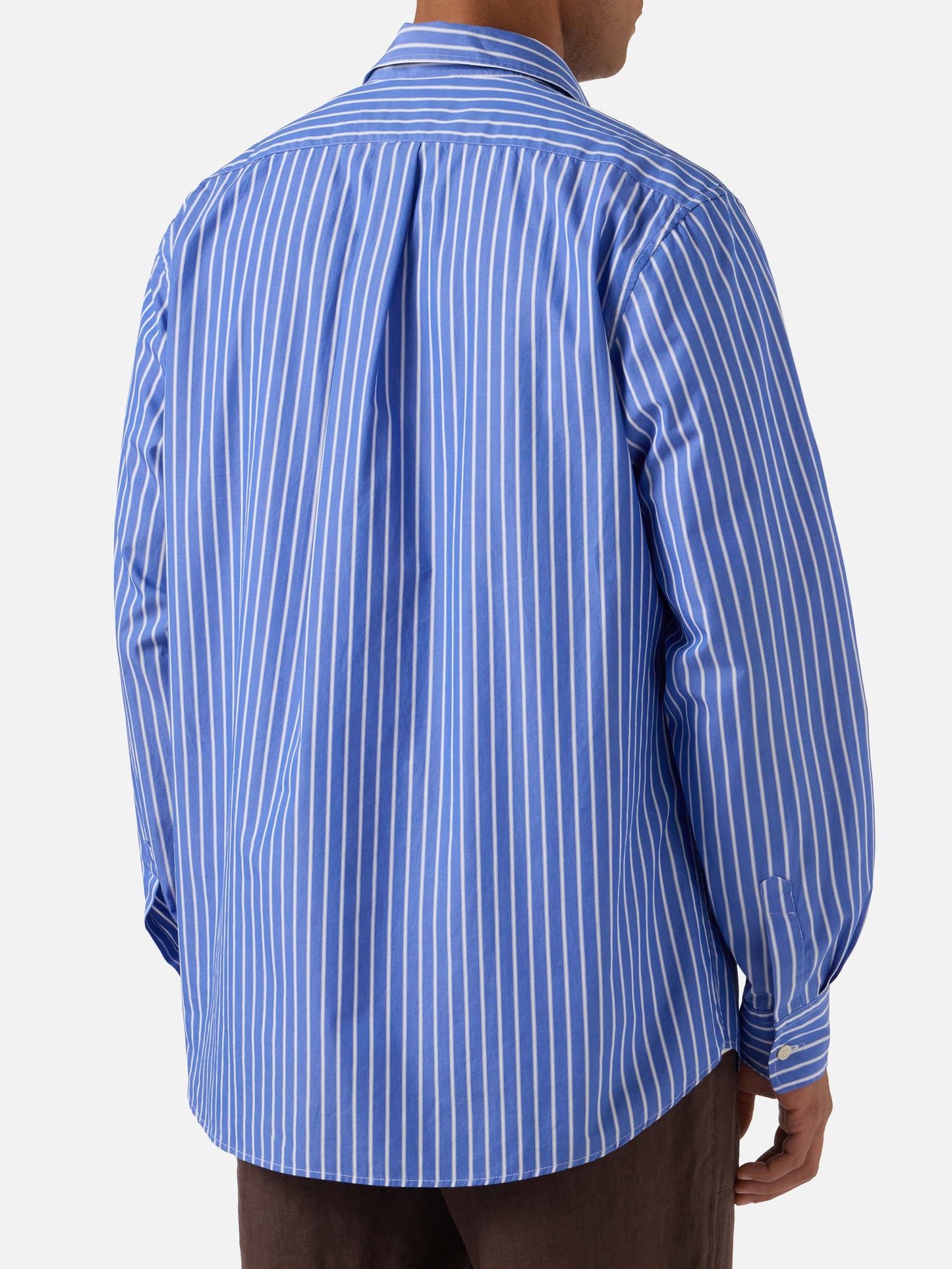 Blue striped Levanzo shirt in pure cotton