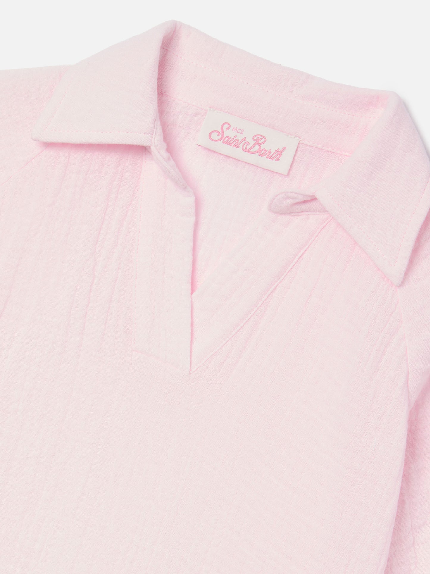 Camicia Maira Jr in mussola di cotone rosa