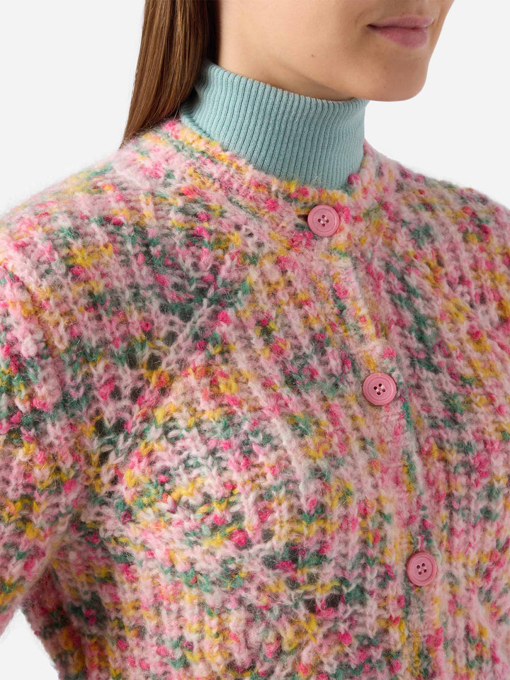 Mabelle multicolor mouliné yarn cardigan