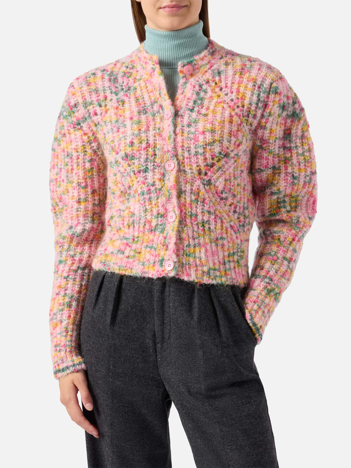 Mabelle multicolor mouliné yarn cardigan