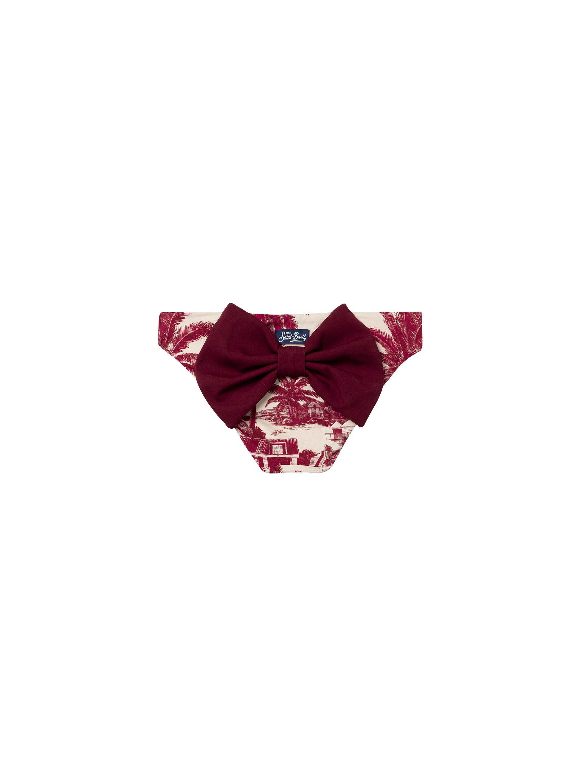 Madame swim briefs with bow and toile de jouy print | AI CO-CREATED DESIGN BY RICKDICK - POWERED BY RED-EYE - MC2 Saint Barth