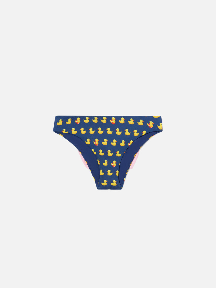 Madame swim briefs with ducky print and pink bow