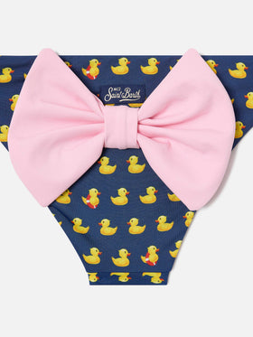 Braguita de baño Madame con estampado de patitos y lazo rosa 