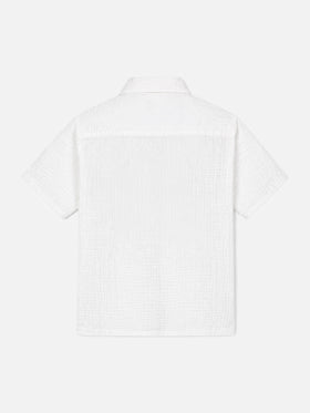 Polo en gasa de algodón blanco Madeira 