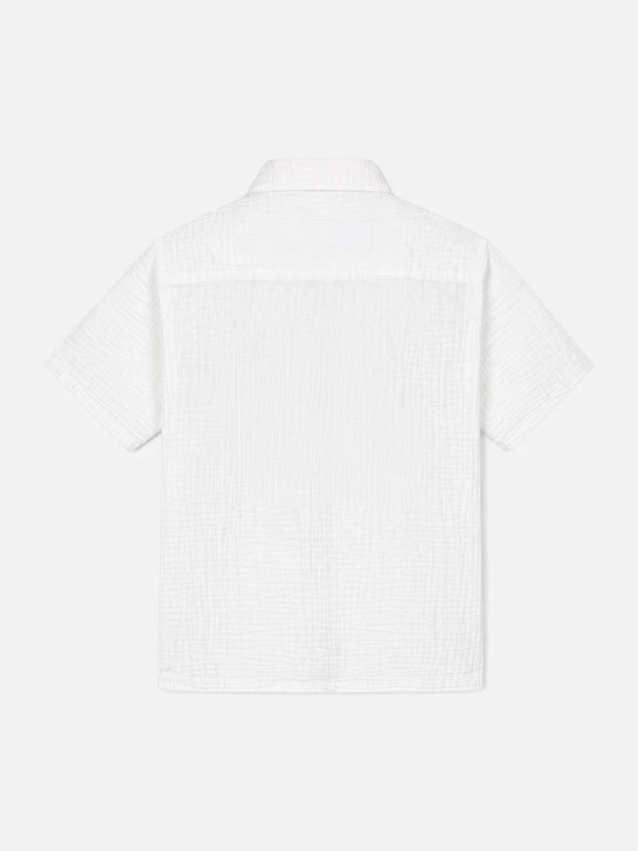 Polo en gaze de coton blanche Madeira 