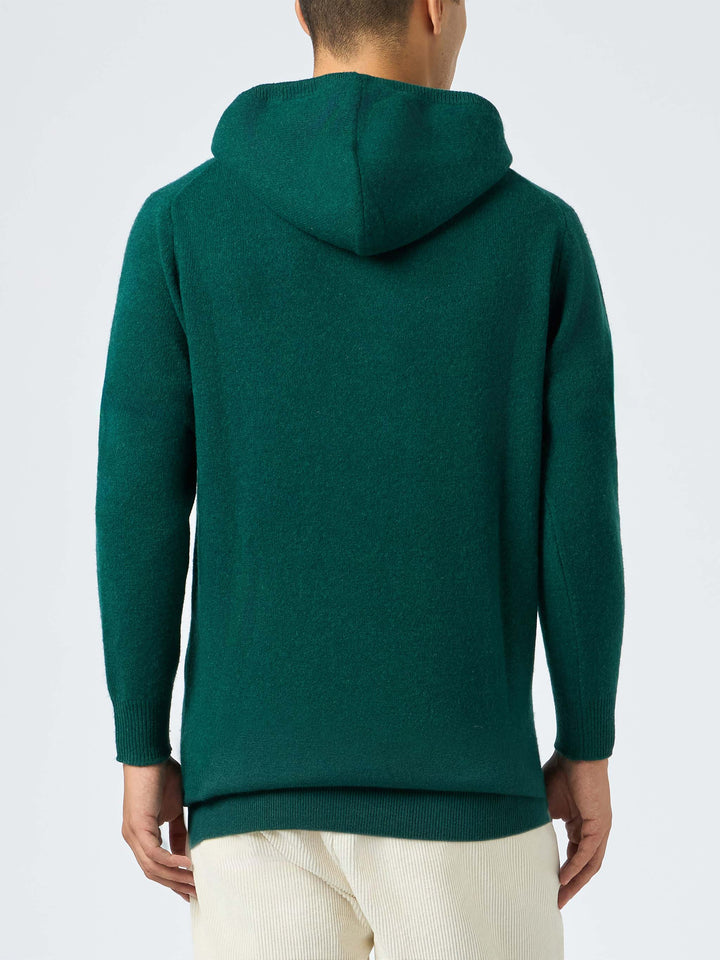 Man British green lambswool hooded sweater Mahony - MC2 Saint Barth