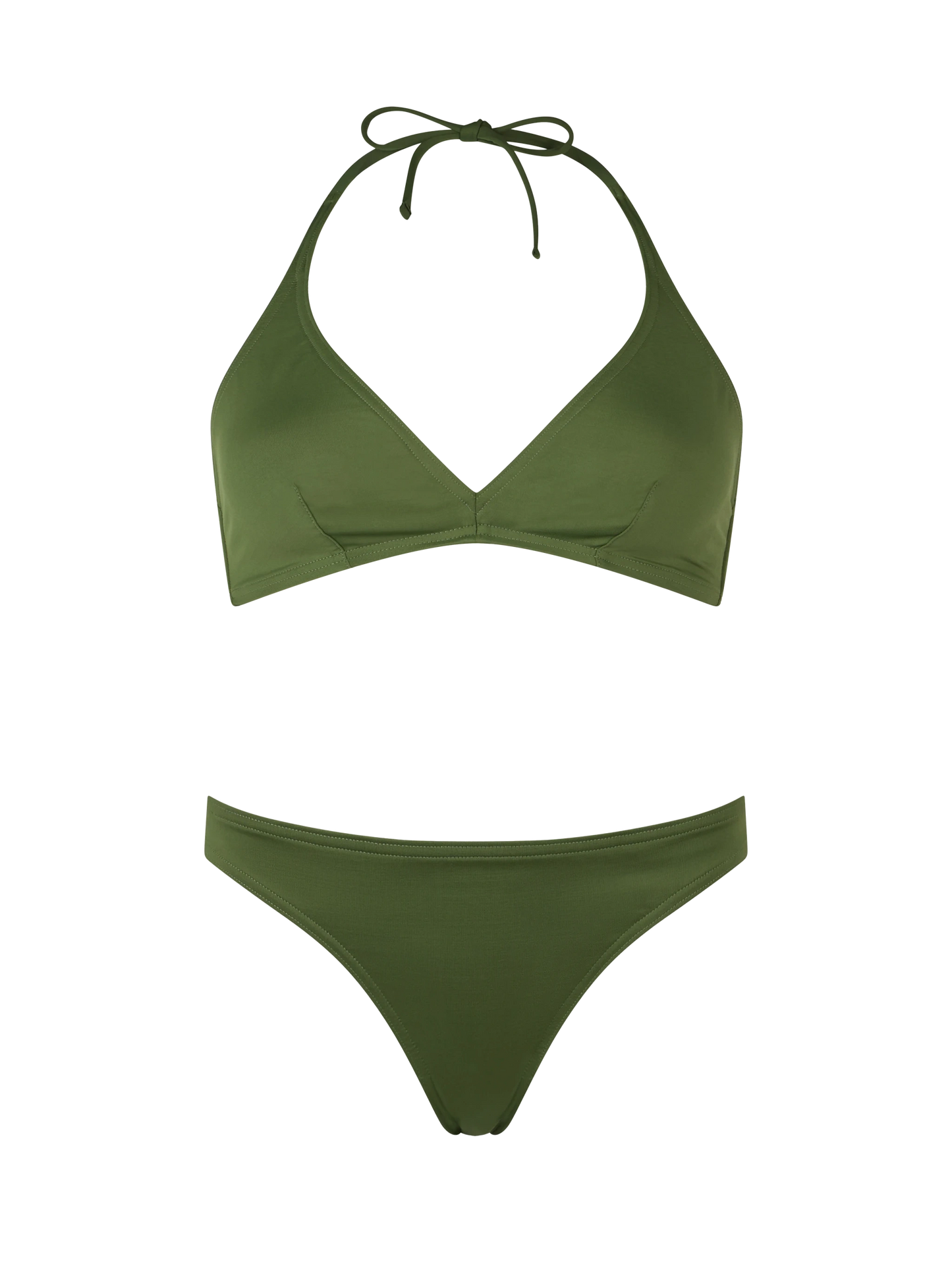 Woman military green triangle bralette bikini Gaia Maia - MC2 Saint Barth
