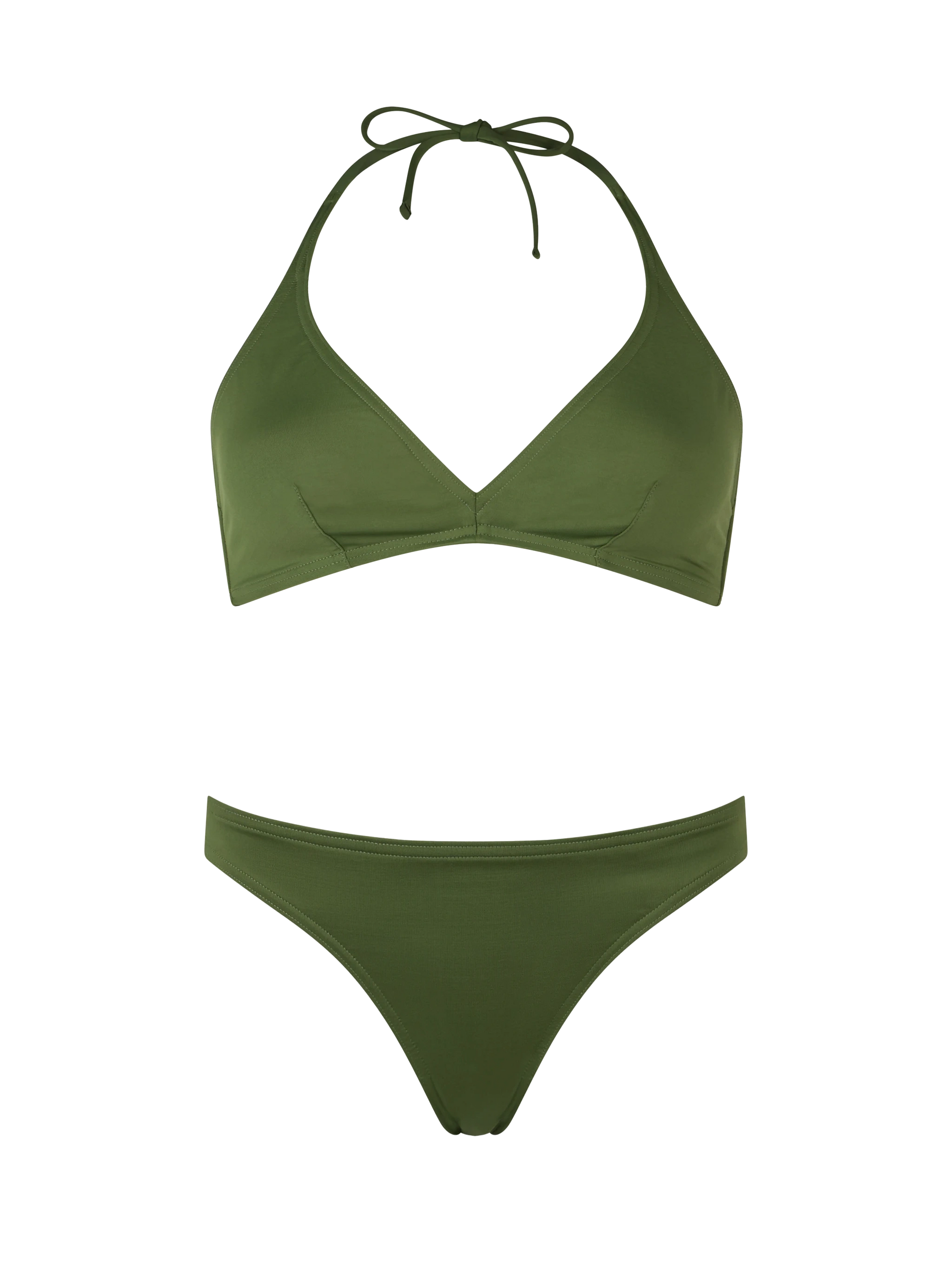 Woman military green triangle bralette bikini Gaia Maia - MC2 Saint Barth