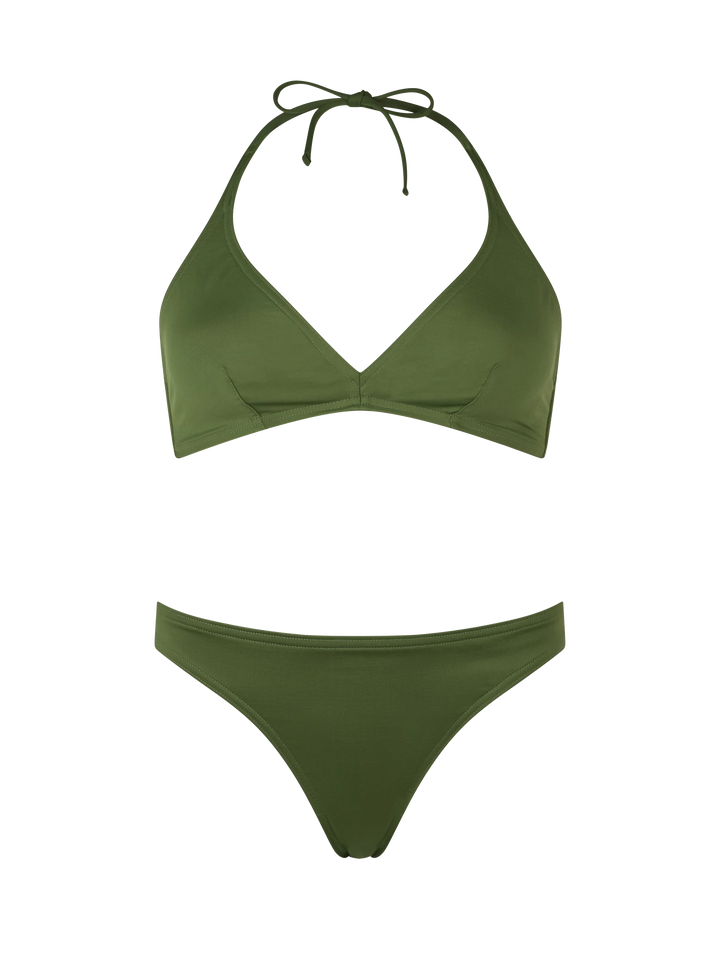 Woman military green triangle bralette bikini Gaia Maia - MC2 Saint Barth