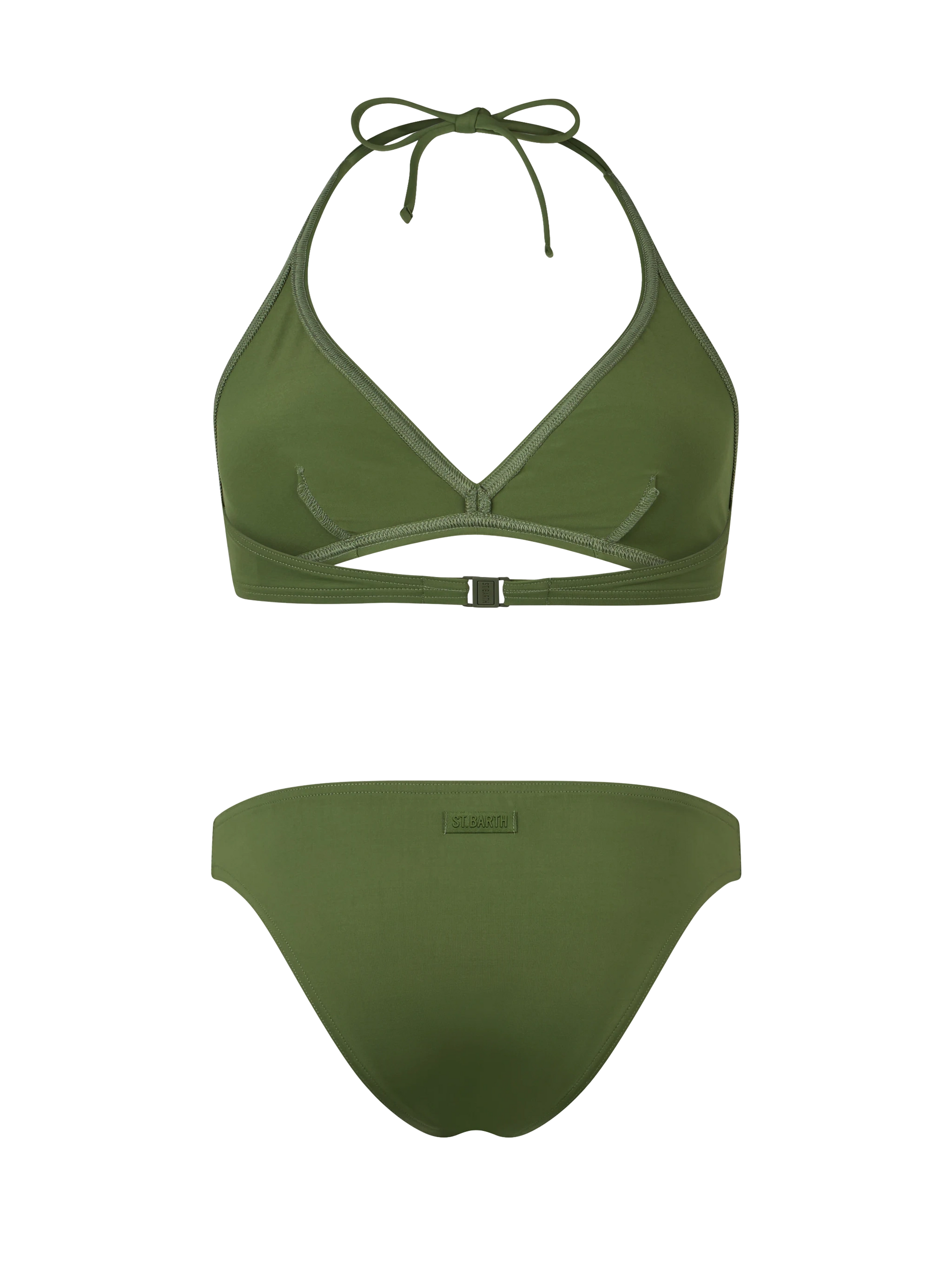 Woman military green triangle bralette bikini Gaia Maia - MC2 Saint Barth