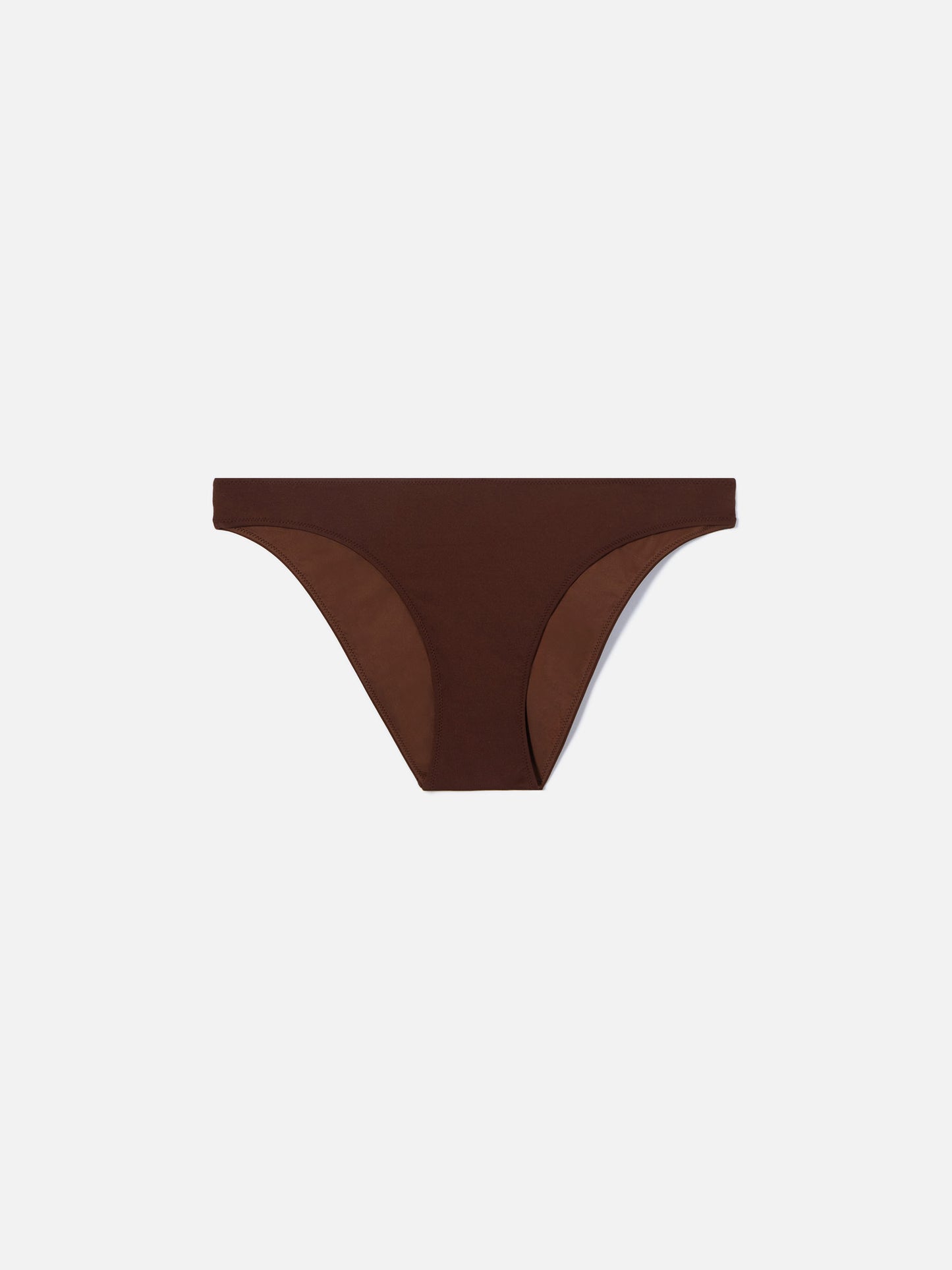 Klassische Bikinihose Maia aus braunem Stretchgewebe 