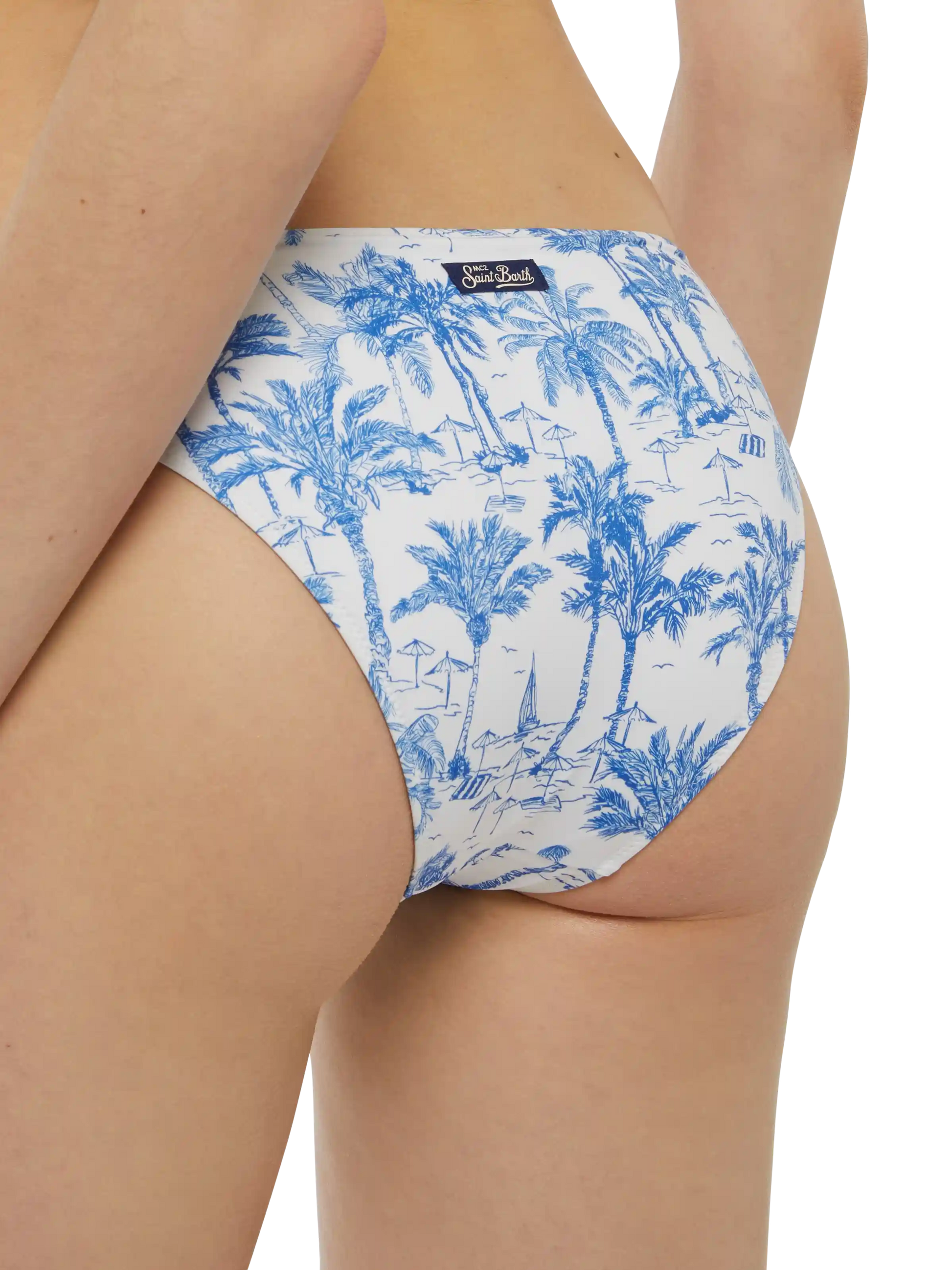 Bralette bikini Gaia Maia with toile de jouy print - MC2 Saint Barth