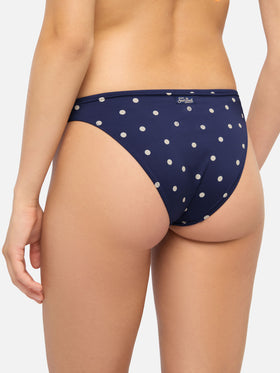 Fixed triangle bikini Gaia Maia with high-waist swim briefs and polka dots print