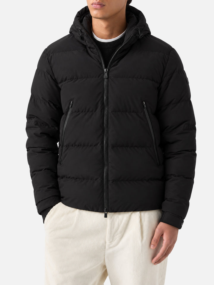 Black Maier hooded down jacket
