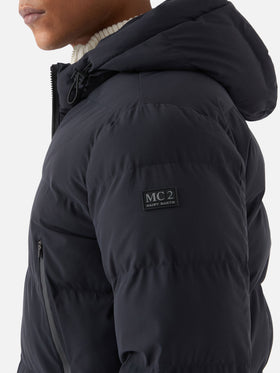 Piumino con cappuccio blu navy da uomo Maier