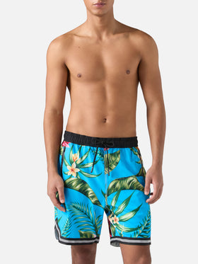 Badeshorts mit Blumenmuster im Surf-Stil