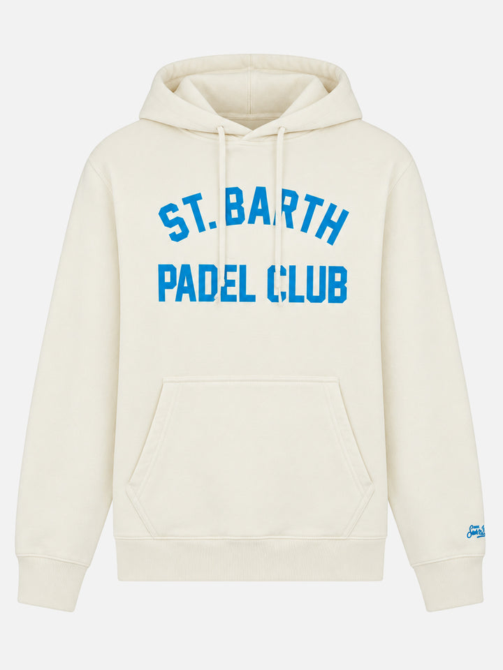 Sudadera blanca Manhattan con estampado St. Barth Padel Club 