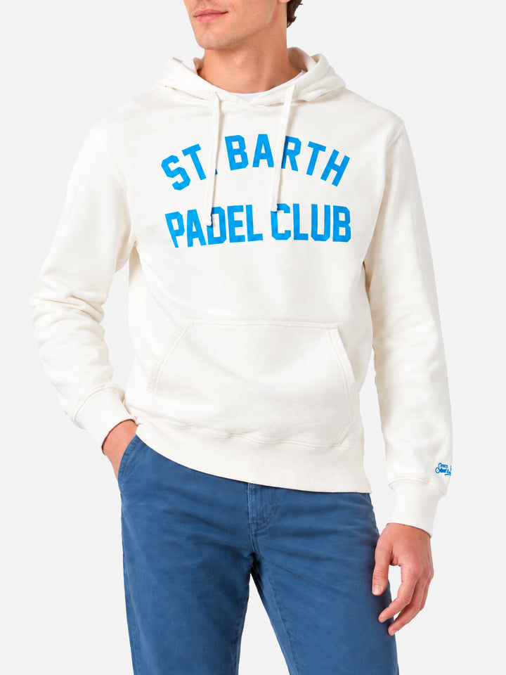 Sudadera blanca Manhattan con estampado St. Barth Padel Club 