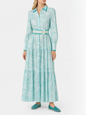 Robe longue en lin Marbella avec imprimé jungle 