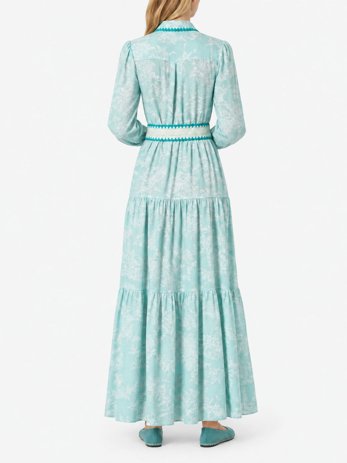 Robe longue en lin Marbella avec imprimé jungle 