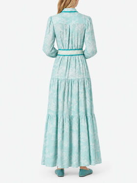 Robe longue en lin Marbella avec imprimé jungle 