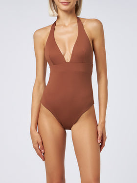 Woman brown one-piece Marylin swimsuit - MC2 Saint Barth