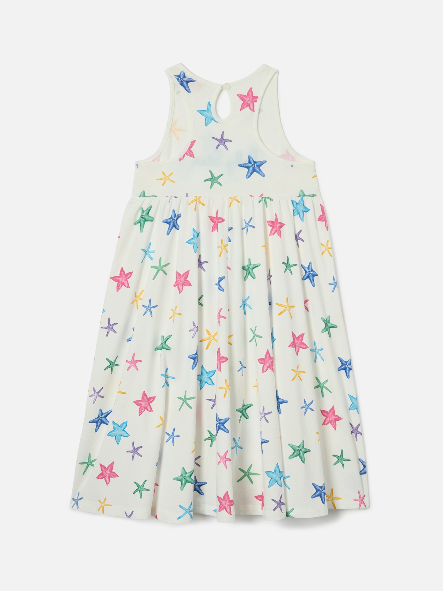 Vestido Masha de algodón orgánico puro con estampado integral de estrellas de mar 
