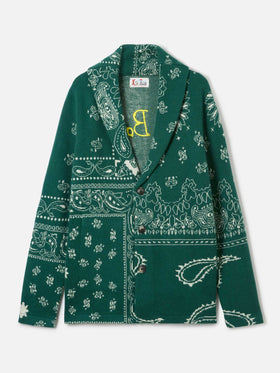 Knit jacket Max with bandana jacquard and embroidery