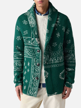 Knit jacket Max with bandana jacquard and embroidery