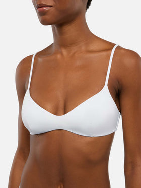 Bikini bralette May Lido à décolleté plongeant en blanc 