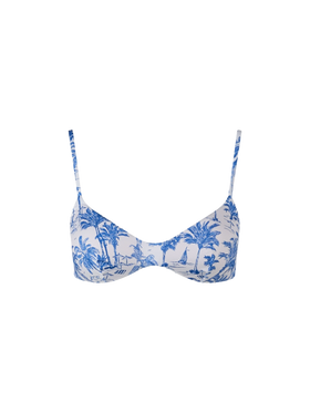 Woman Toile de Jouy scoop bralette beach top May - MC2 Saint Barth