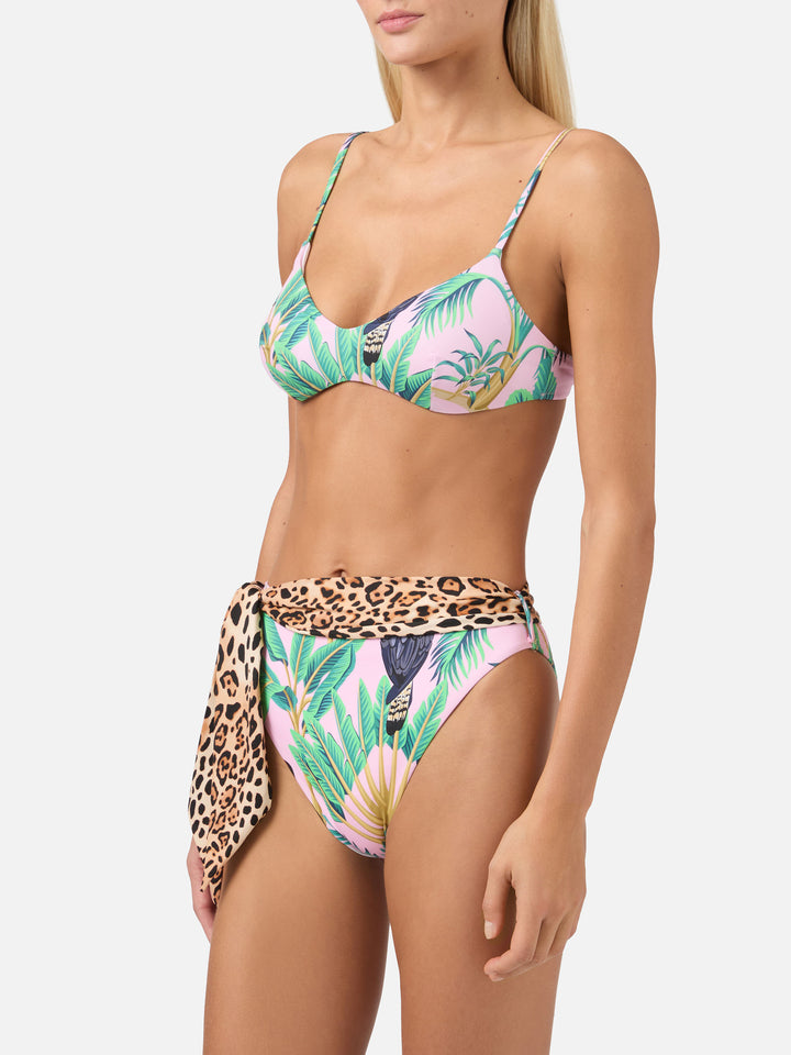 Bralette bikini May Sienna with tropical print