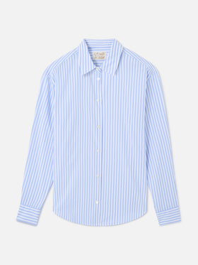 Camisa Meredith de algodón con rayas azules y bordado Saint Barth 