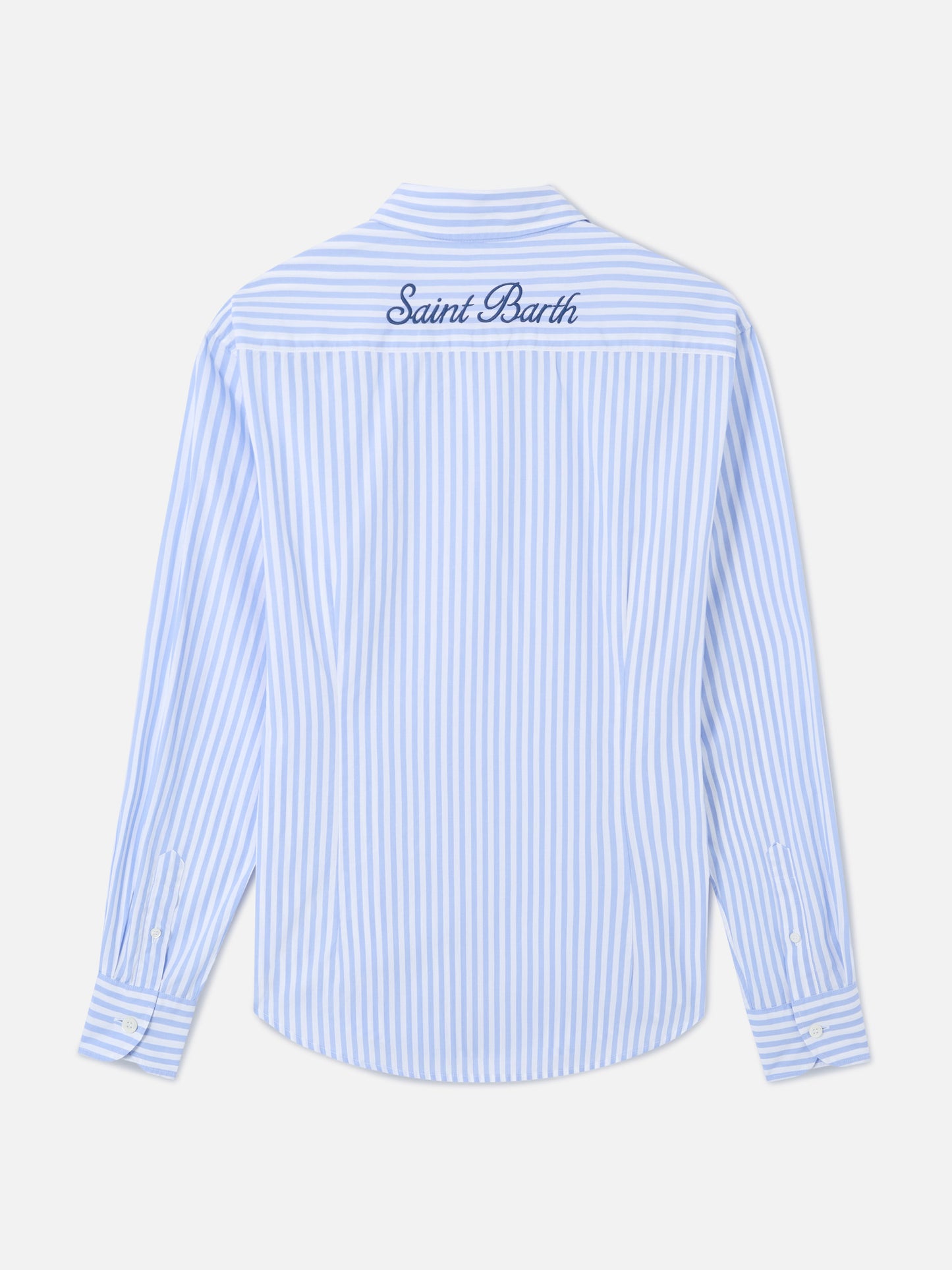 Camisa Meredith de algodón con rayas azules y bordado Saint Barth 