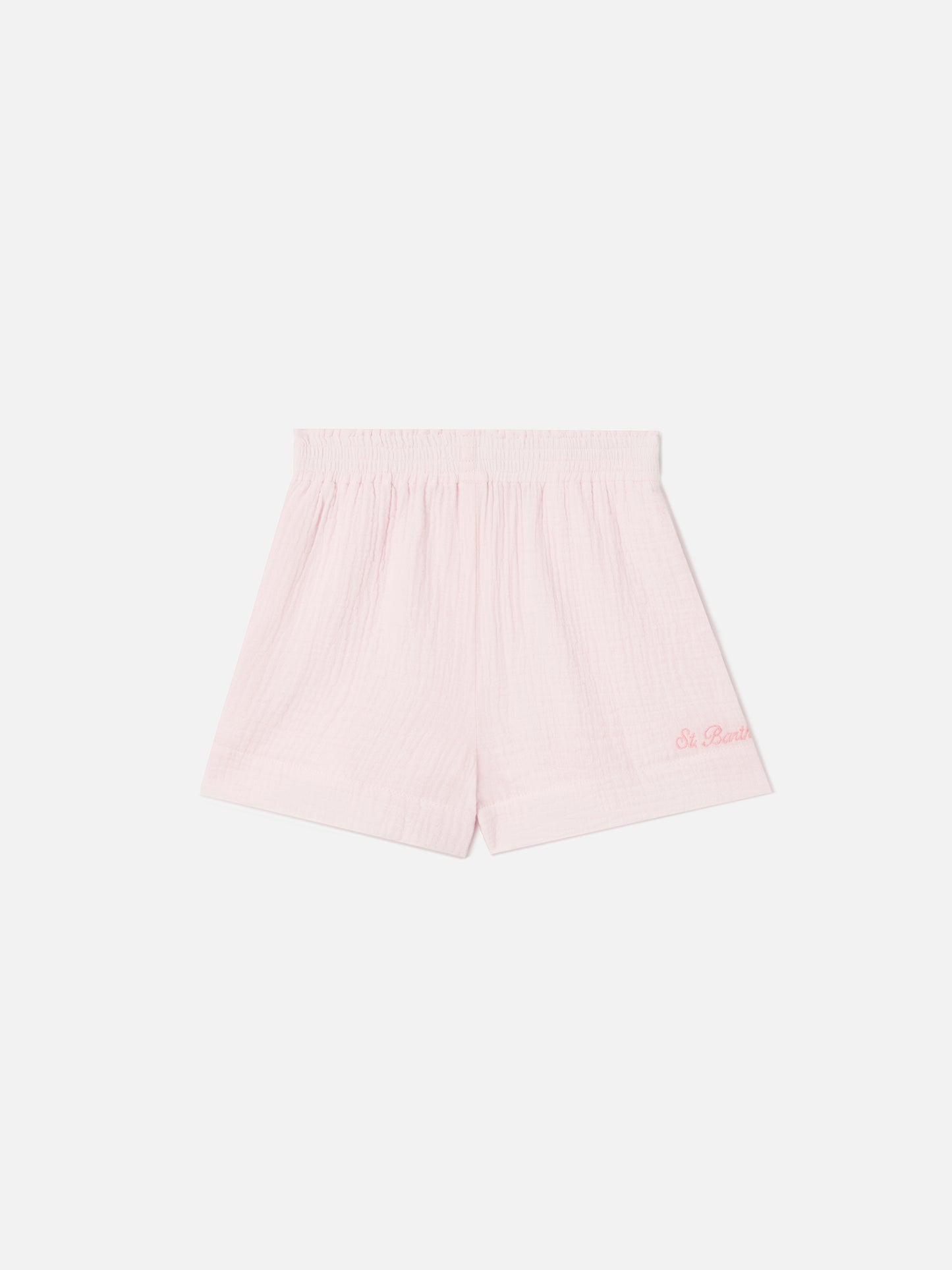 Short en mousseline de coton Meave Jr rose 