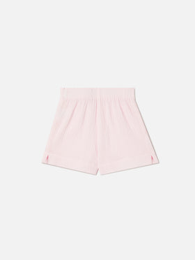 Short en mousseline de coton Meave Jr rose 