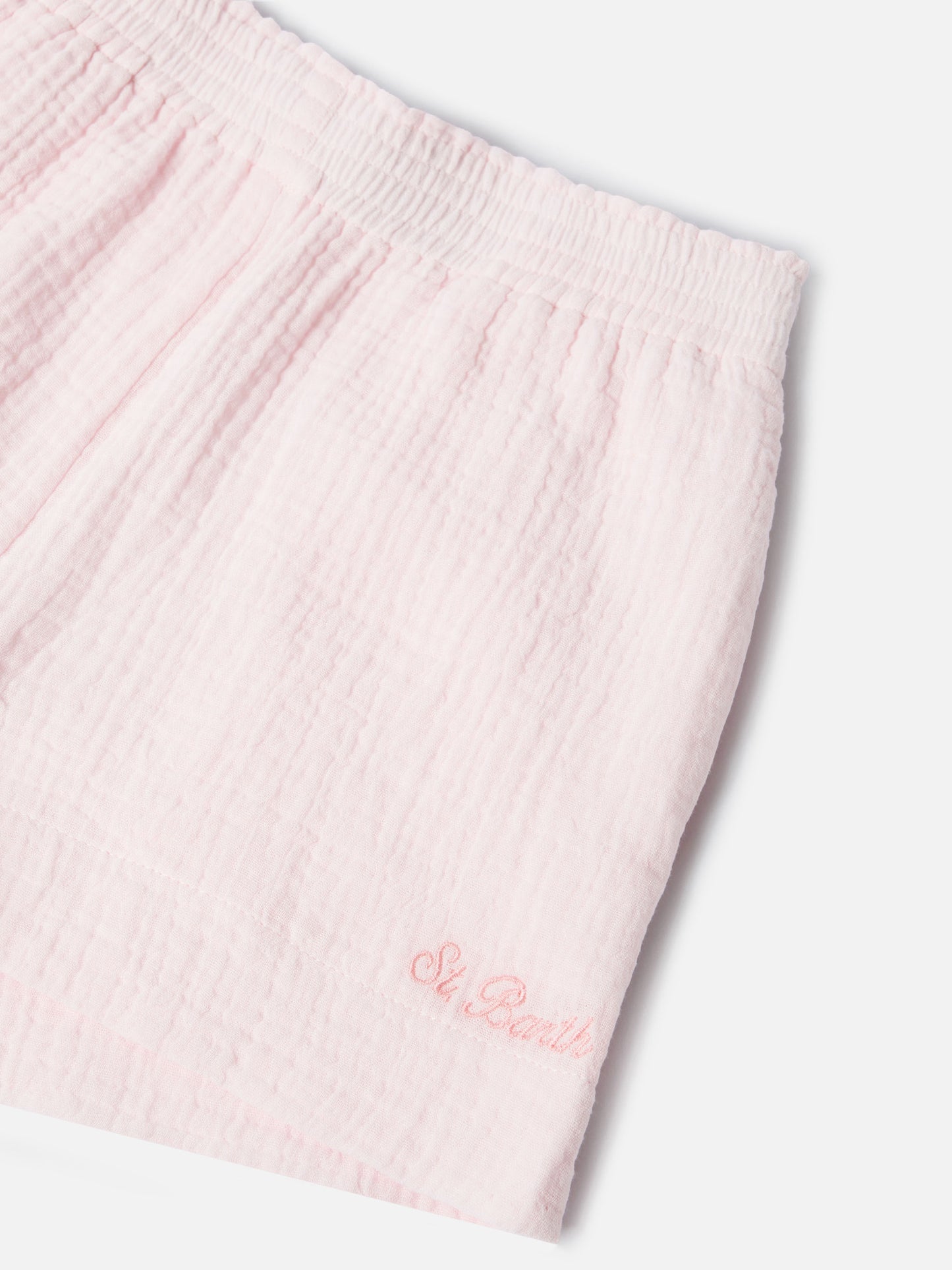 Short en mousseline de coton Meave Jr rose 