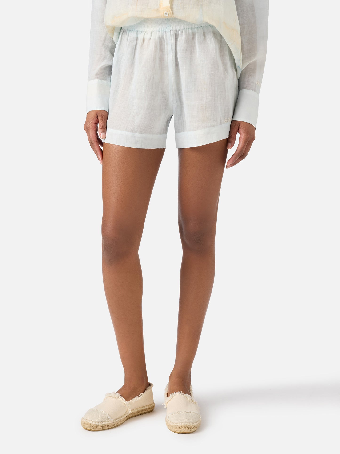 Meave ramie shorts with St. Tropez print