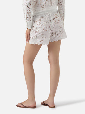 Shorts Meave in sangallo bianco