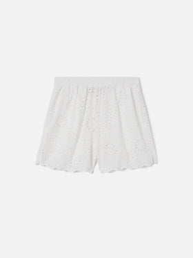 Shorts Meave in sangallo bianco
