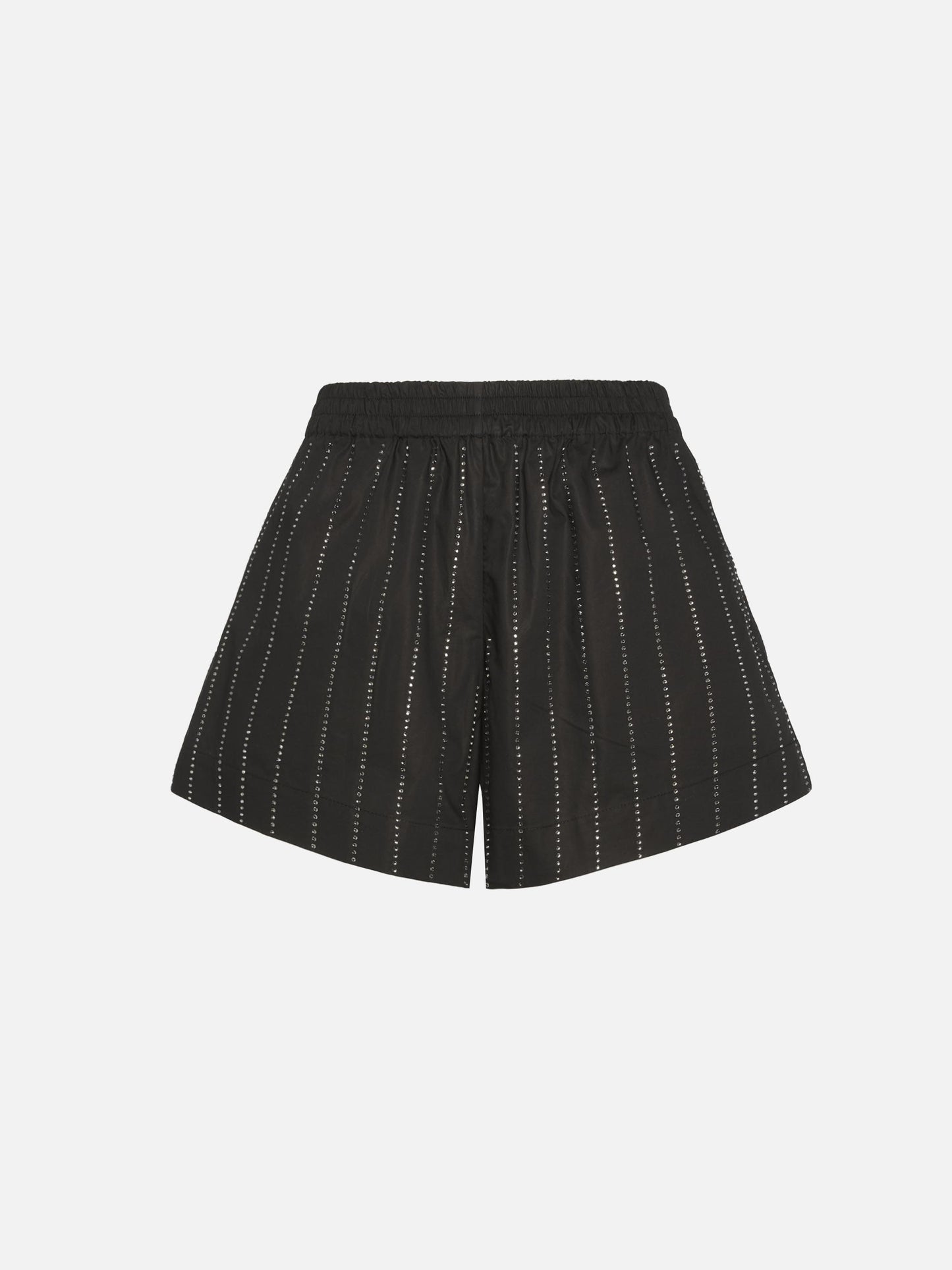 Meave cotton poplin pull up shorts with striped rhinestone embellishment