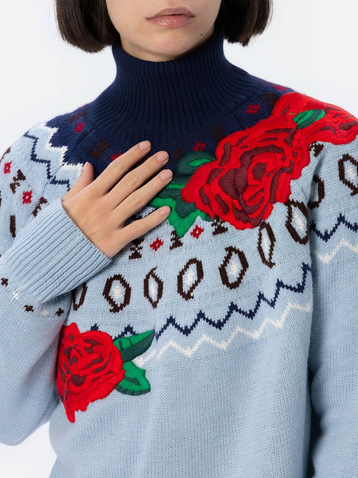 Damenpullover Meghan aus Kaschmirmischung mit nordischem Jacquard