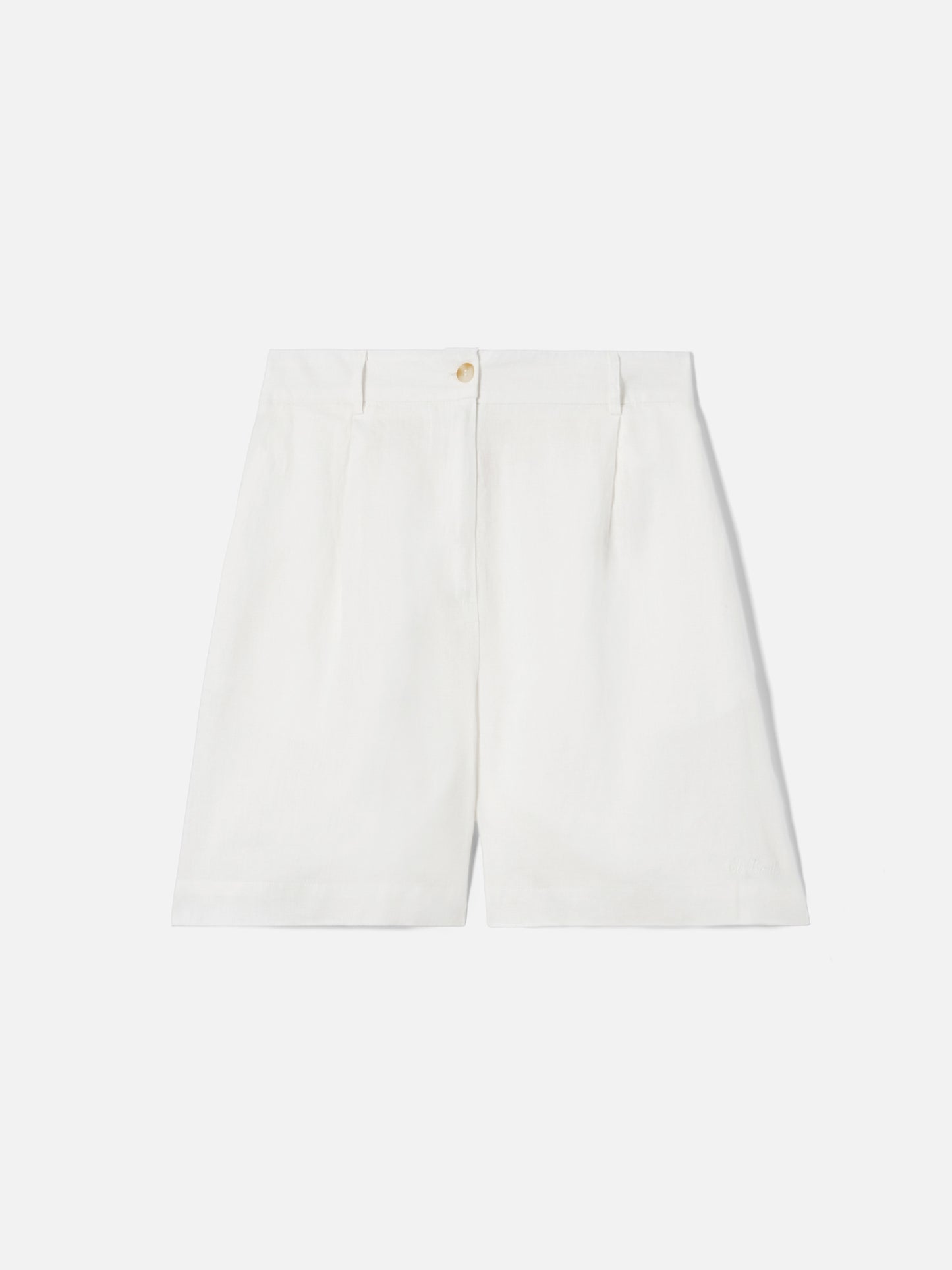White Maggy linen shorts