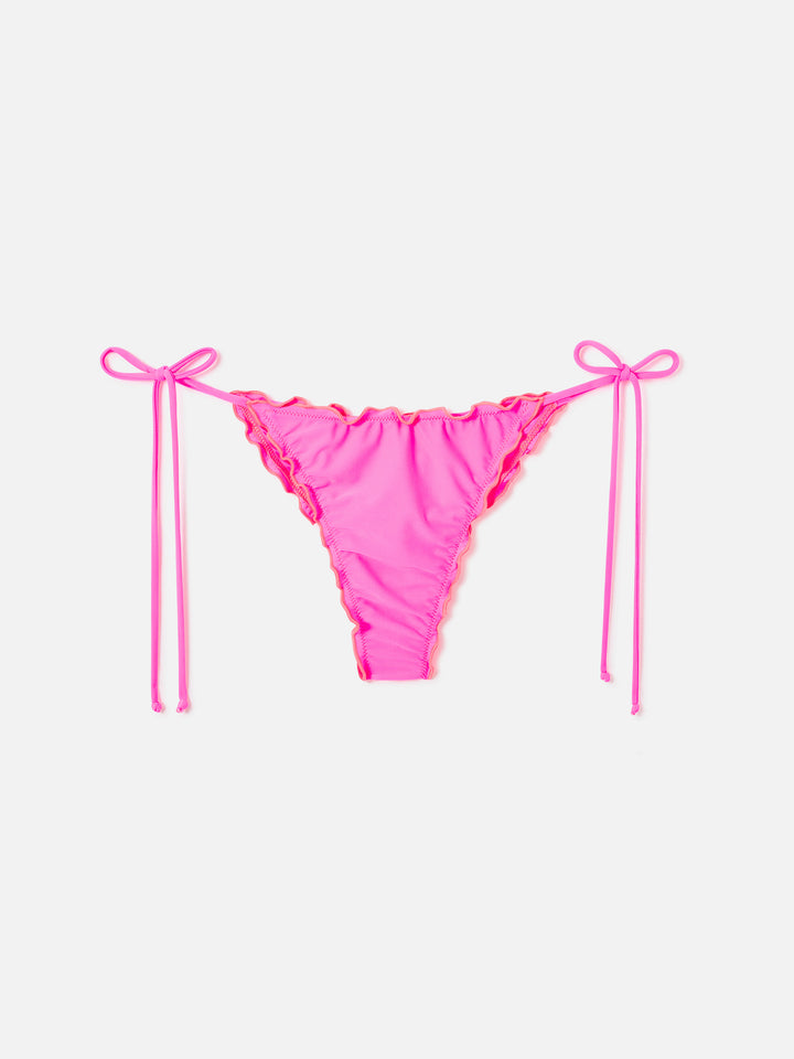 Slip mare Miami cheeky rosa fluo tinta unita