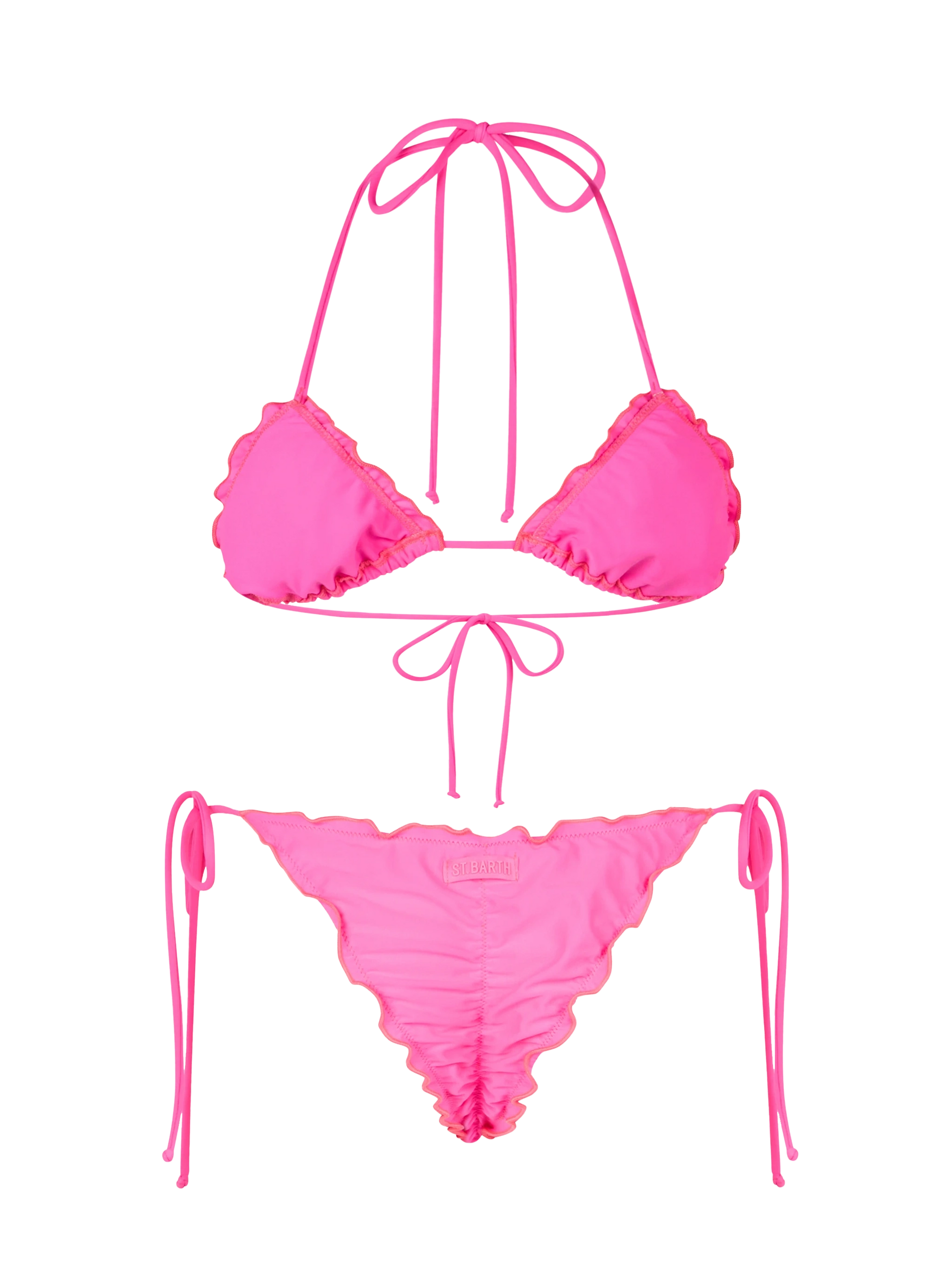 Woman fluo pink classic triangle bikini Sagittarius Miami - MC2 Saint Barth