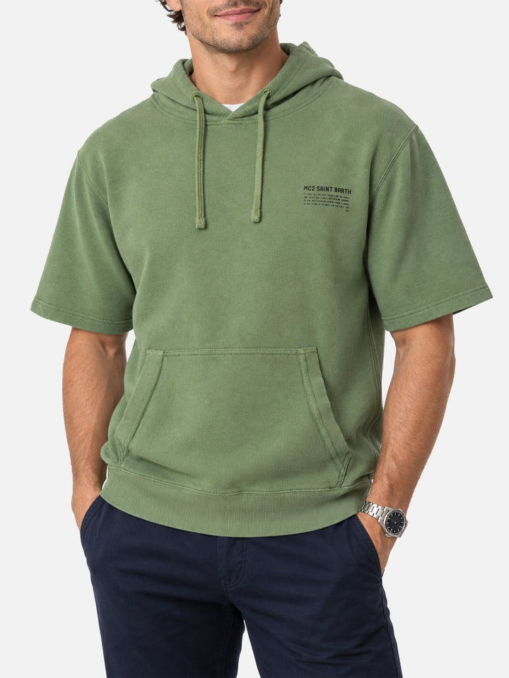 Mike Hoodie mit kurzen Ärmeln in Grün 